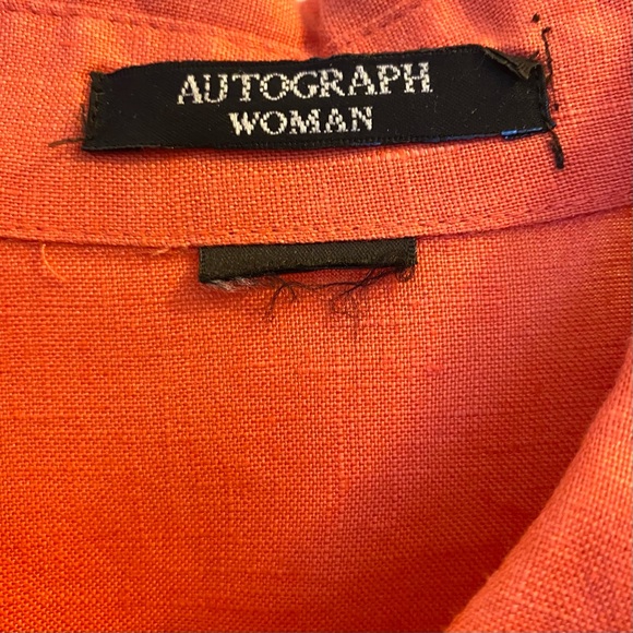 Autograph Women’s Linen Button Down 3/4 Sleeve Top - Picture 6 of 7